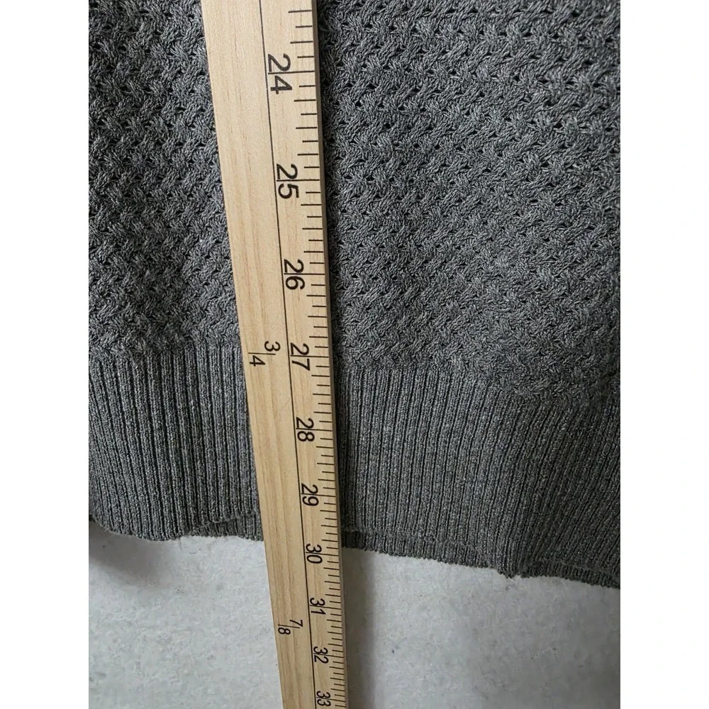 Nickel & iron New York sweater gray quarter-zip design with a textured knit Sz L